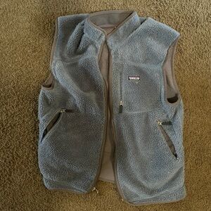 Patagonia Light Blue Sherpa Fleece Vest
